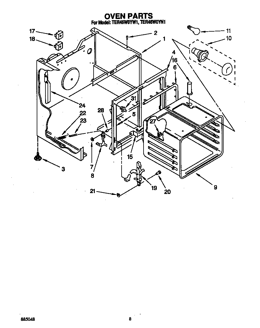 Whirlpool TER46W0YW1 oven diagram