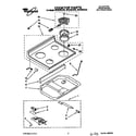 Whirlpool RF375PXYW1 cooktop diagram