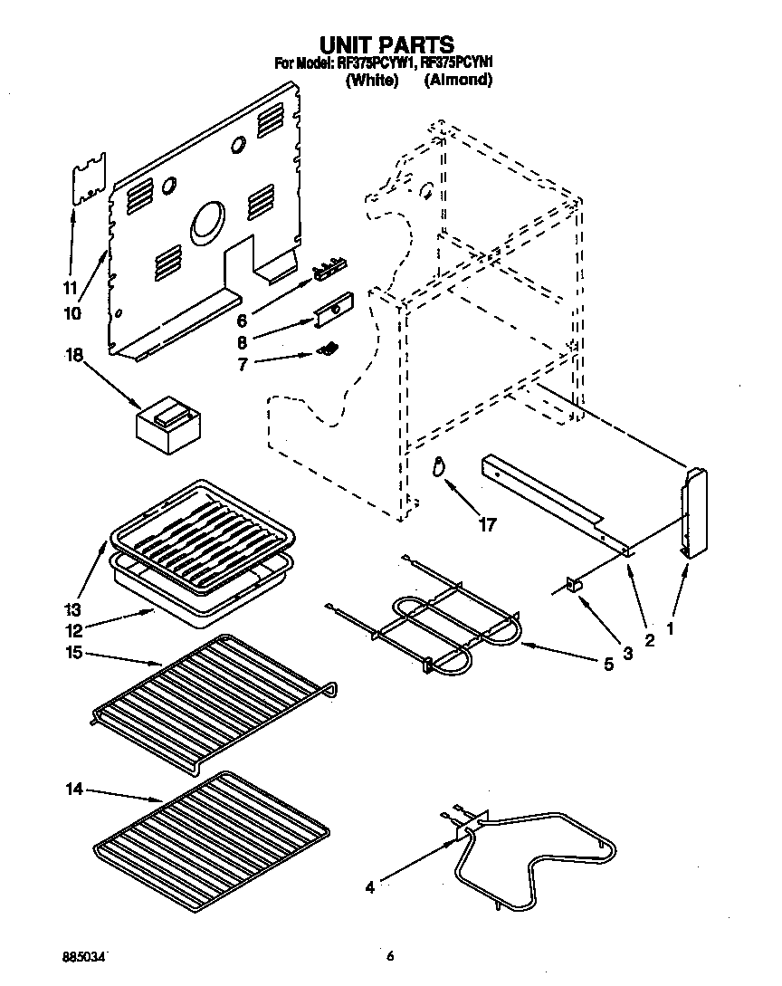 Whirlpool RF375PCYW1 unit diagram