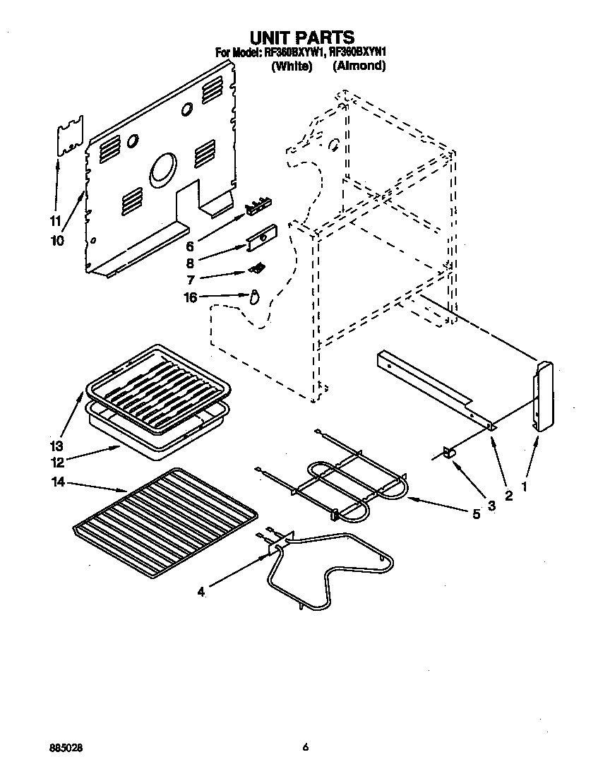 Whirlpool RF360BXYW1 unit diagram
