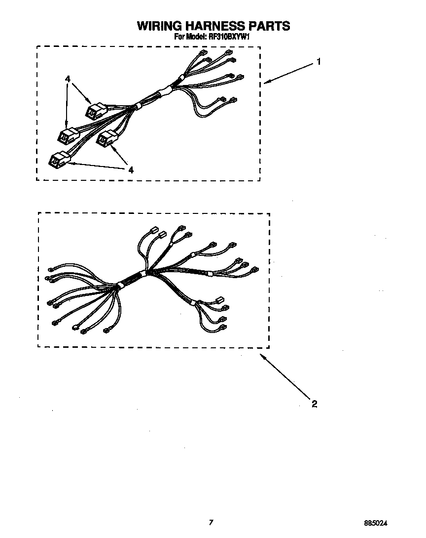 Whirlpool RF310BXYW1 wiring harness diagram