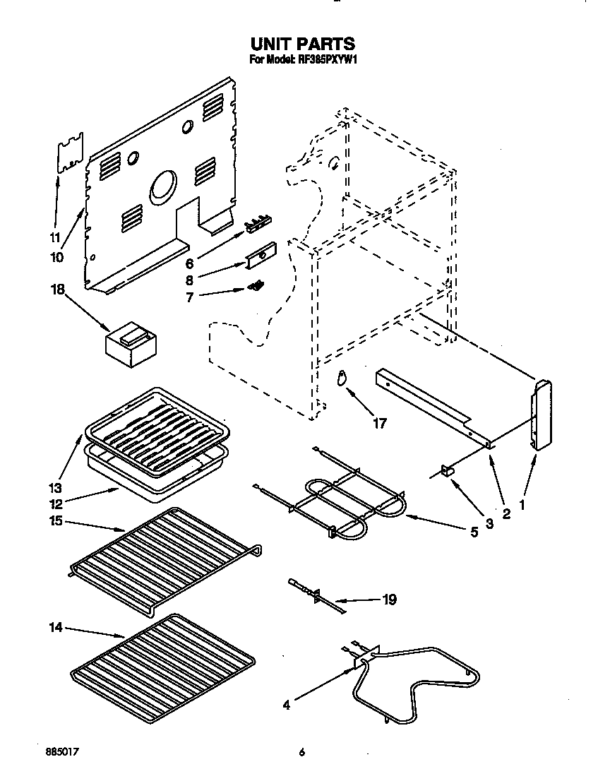Whirlpool RF385PXYW1 unit diagram