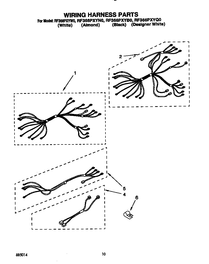 Whirlpool RF366PXYW0 wiring harness diagram