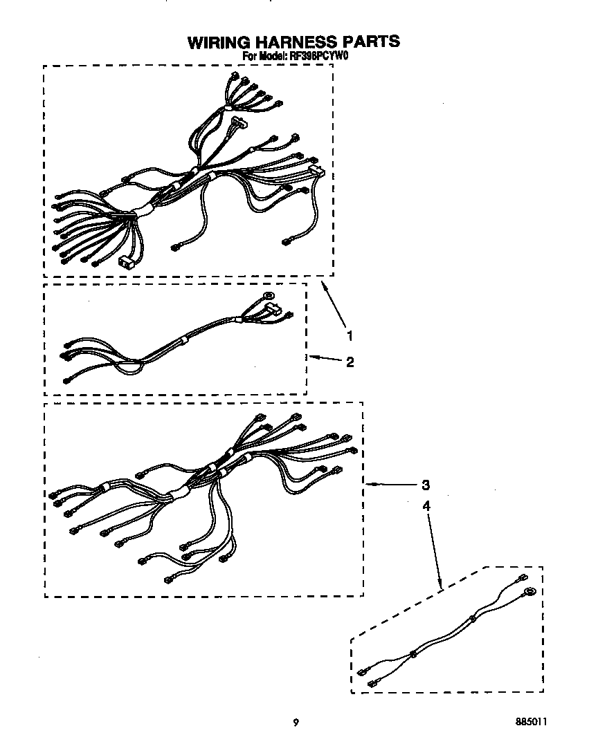 Whirlpool RF396PCYW0 wiring harness diagram
