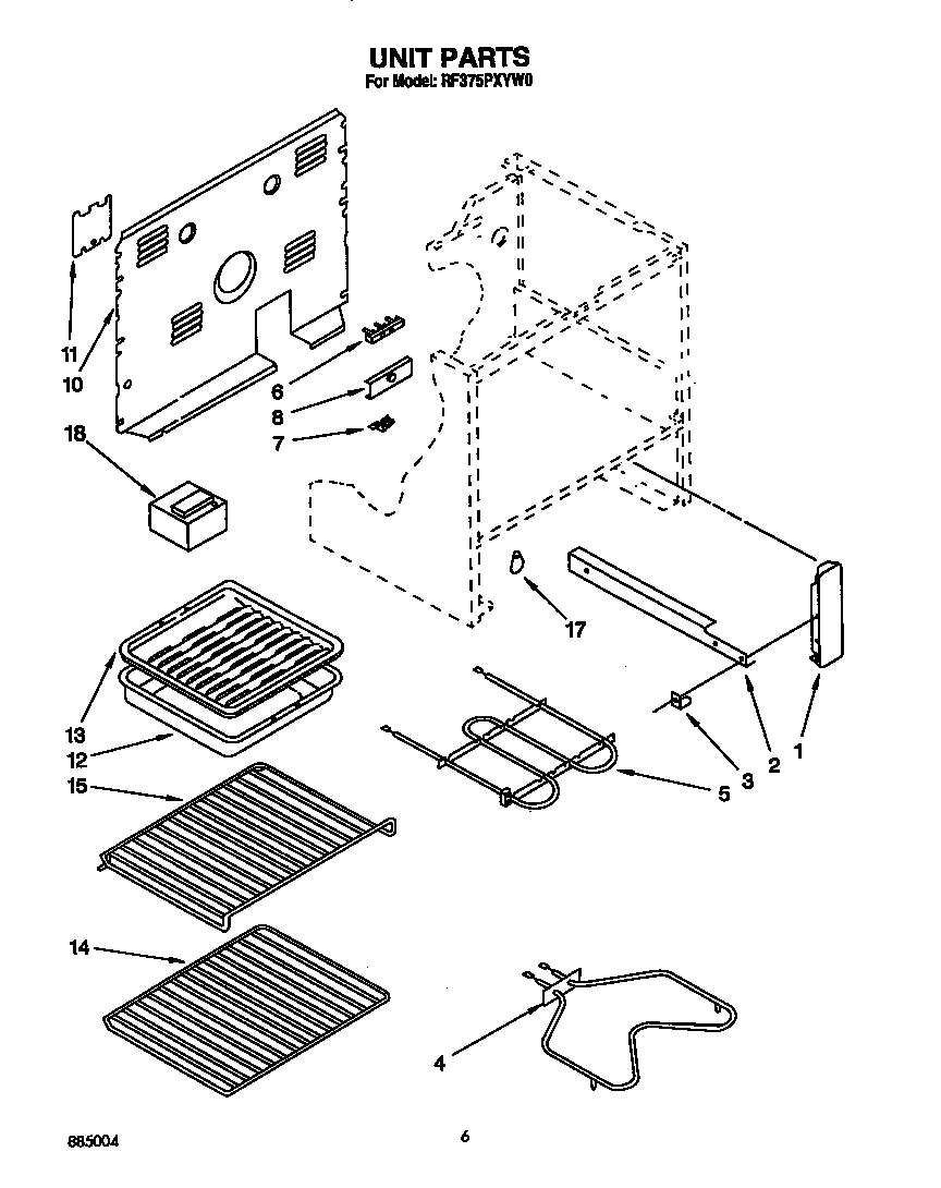 Whirlpool RF375PXYW0 unit diagram