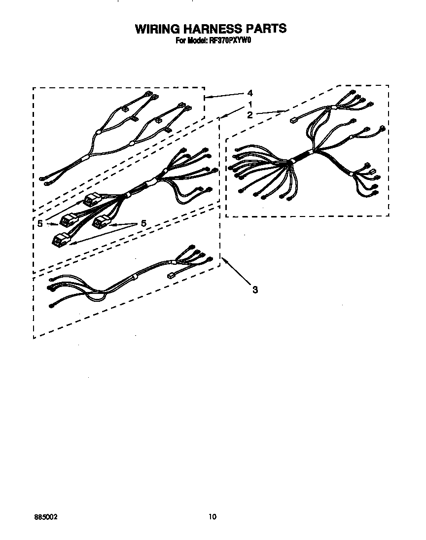 Whirlpool RF370PXYW0 wiring harness diagram
