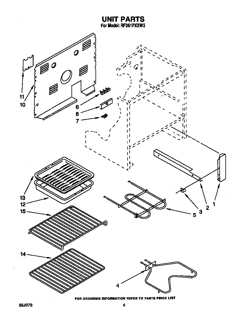 Whirlpool RF361PXXW2 unit diagram