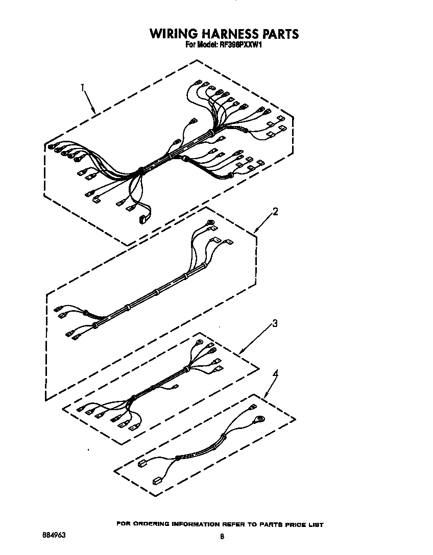 Whirlpool RF396PXXW1 wiring harness diagram