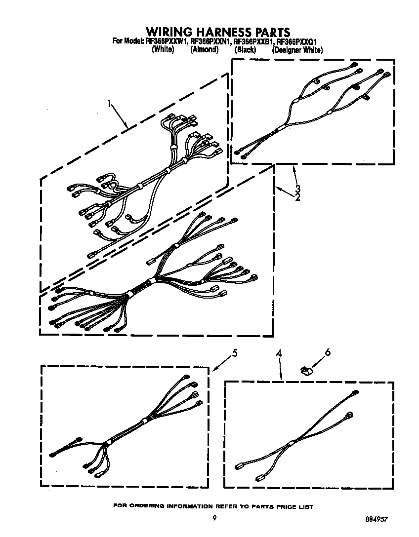 Whirlpool RF366PXXW1 wiring harness diagram