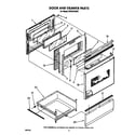Whirlpool RF361PXXW1 door and drawer diagram