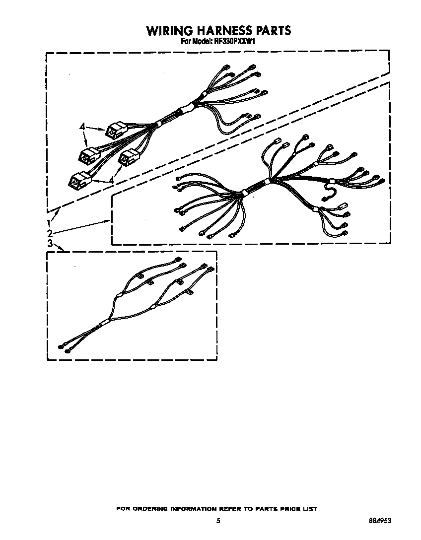 Whirlpool RF330PXXW1 wiring harness diagram