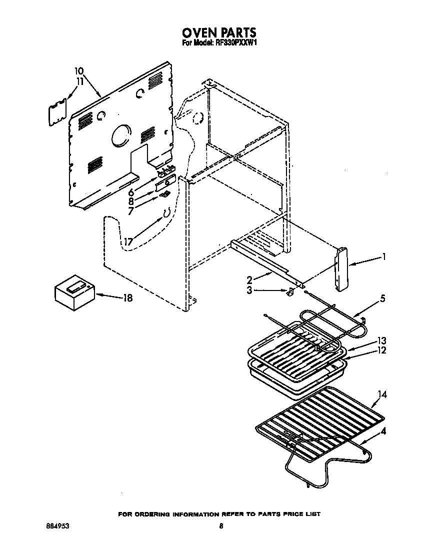 Whirlpool RF330PXXW1 oven (continued) diagram