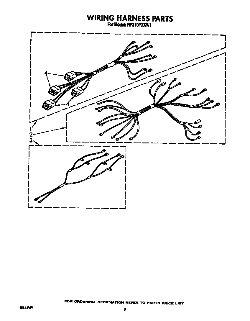 Whirlpool RF310PXXW1 wiring harness diagram
