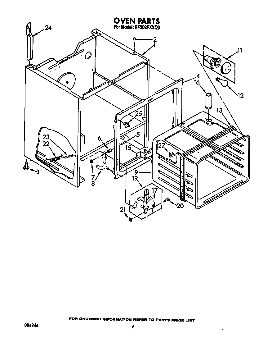 Whirlpool RF302PXXQ0 oven diagram