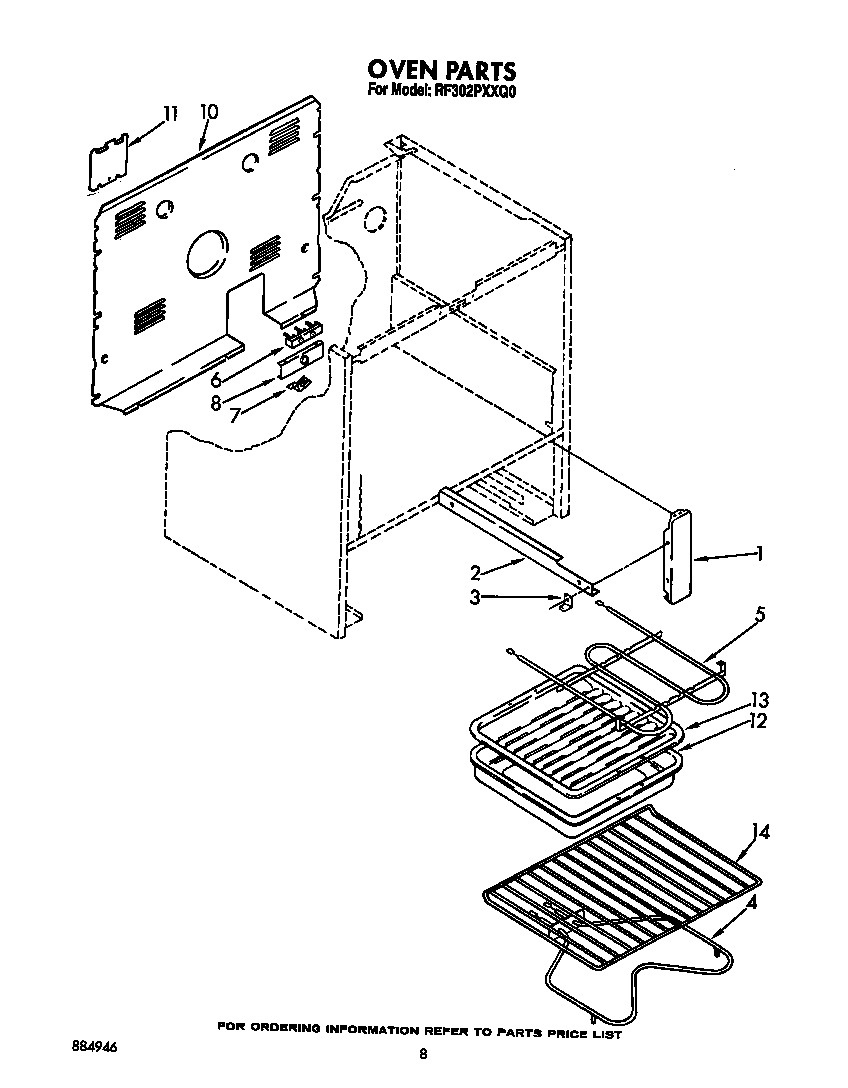 Whirlpool RF302PXXQ0 oven (continued) diagram
