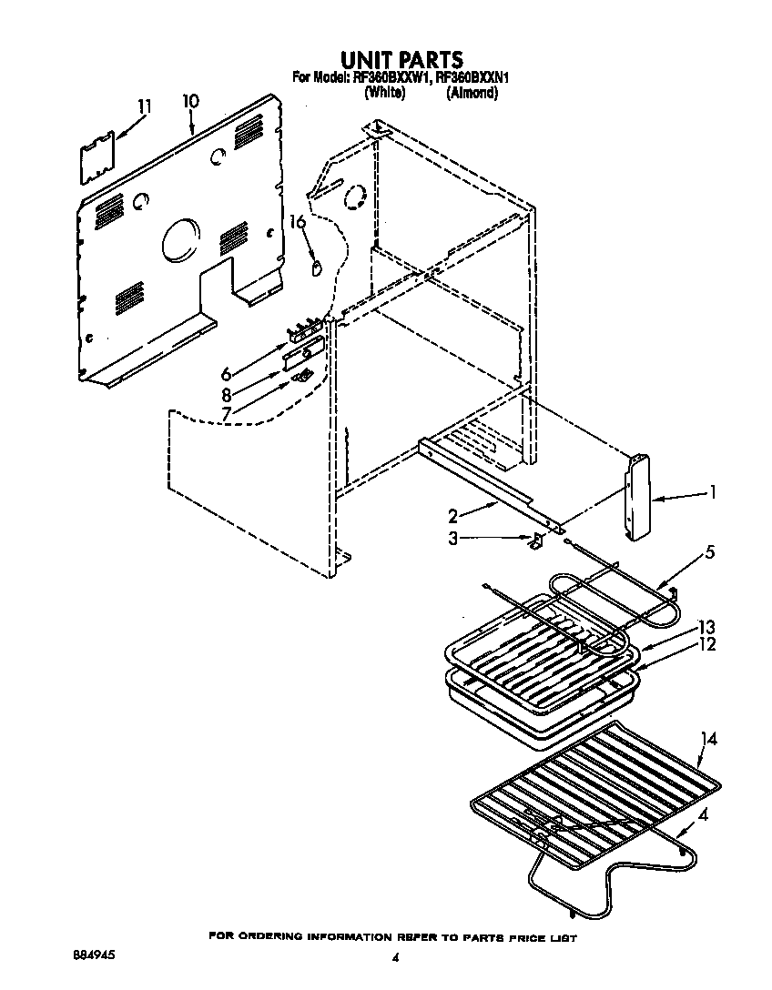 Whirlpool RF360BXXW1 unit diagram