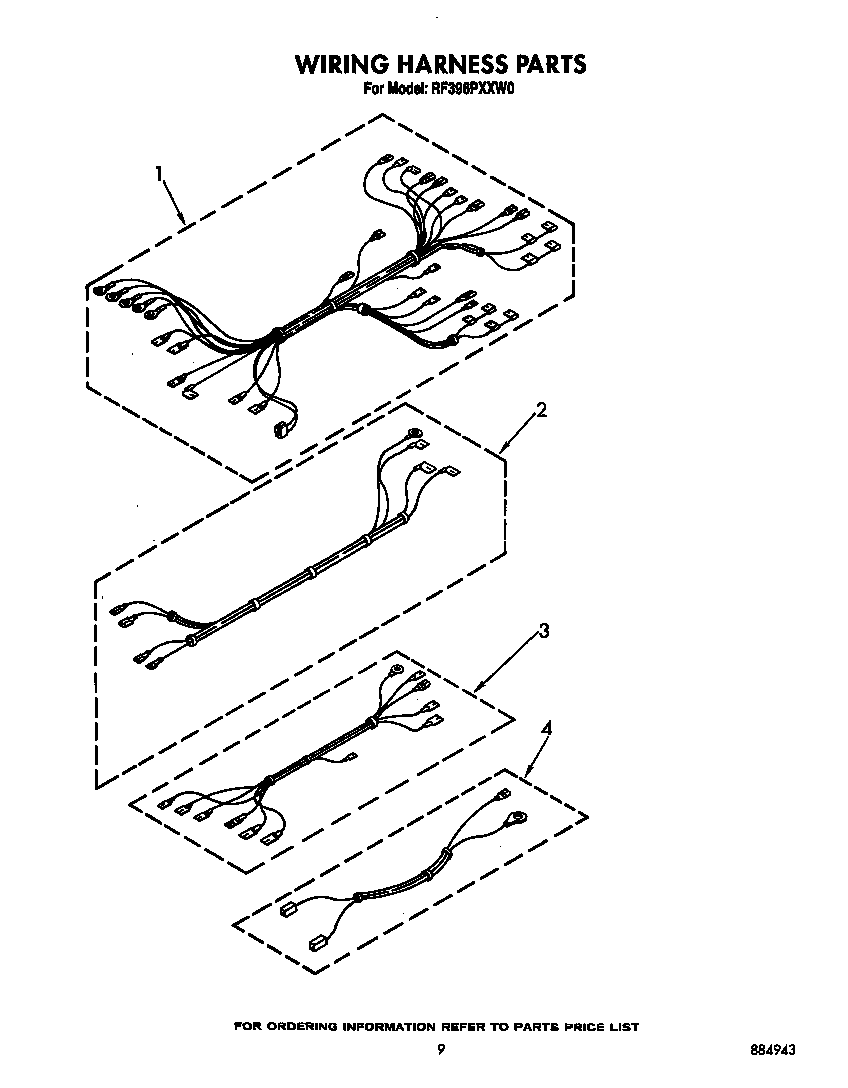 Whirlpool RF396PXXW0 wiring harness diagram