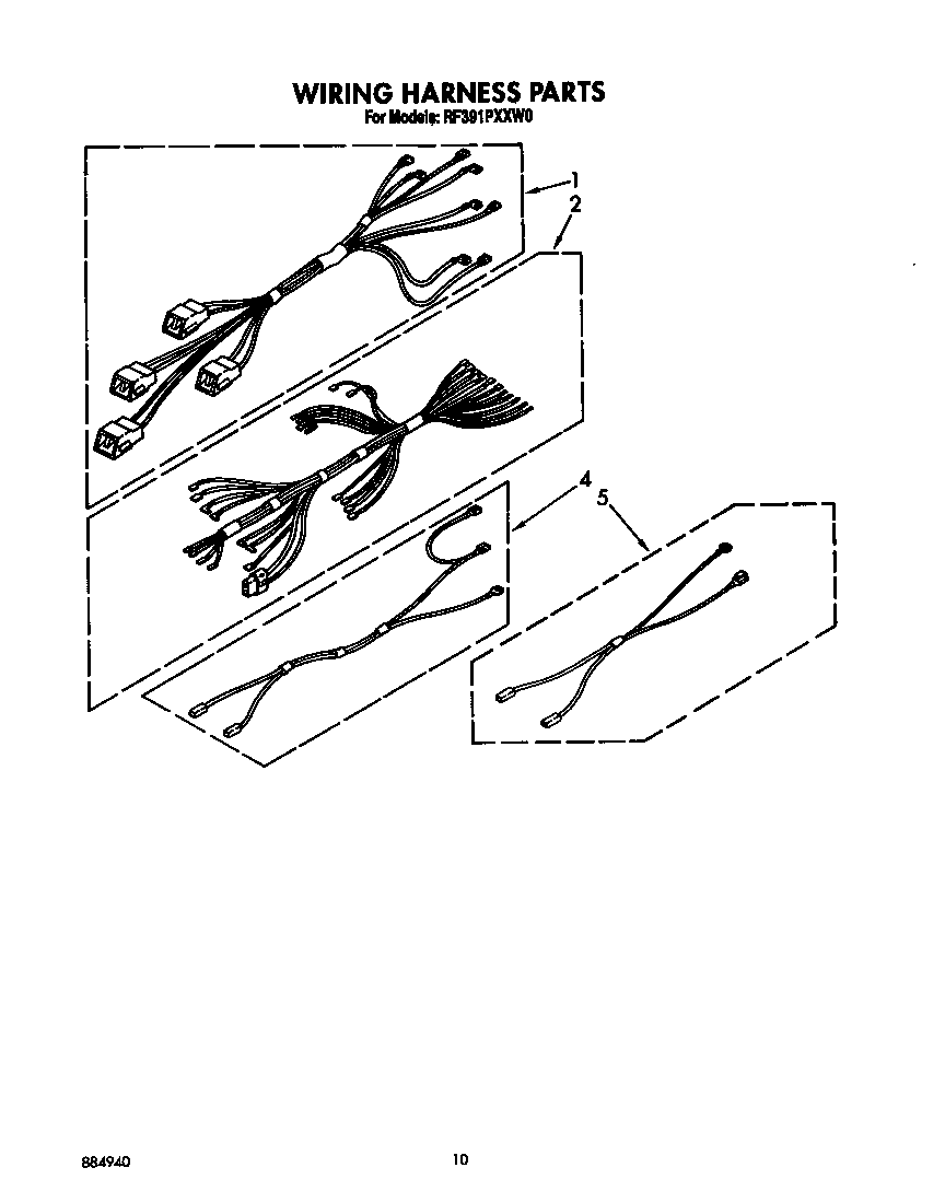 Whirlpool RF391PXXW0 wiring harness diagram