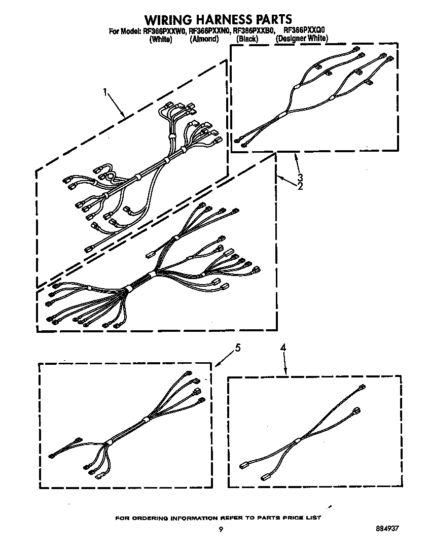 Whirlpool RF366PXXW0 wiring harness diagram