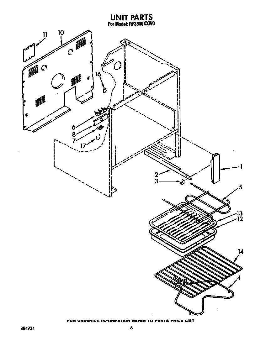 Whirlpool RF3600XXW0 unit diagram