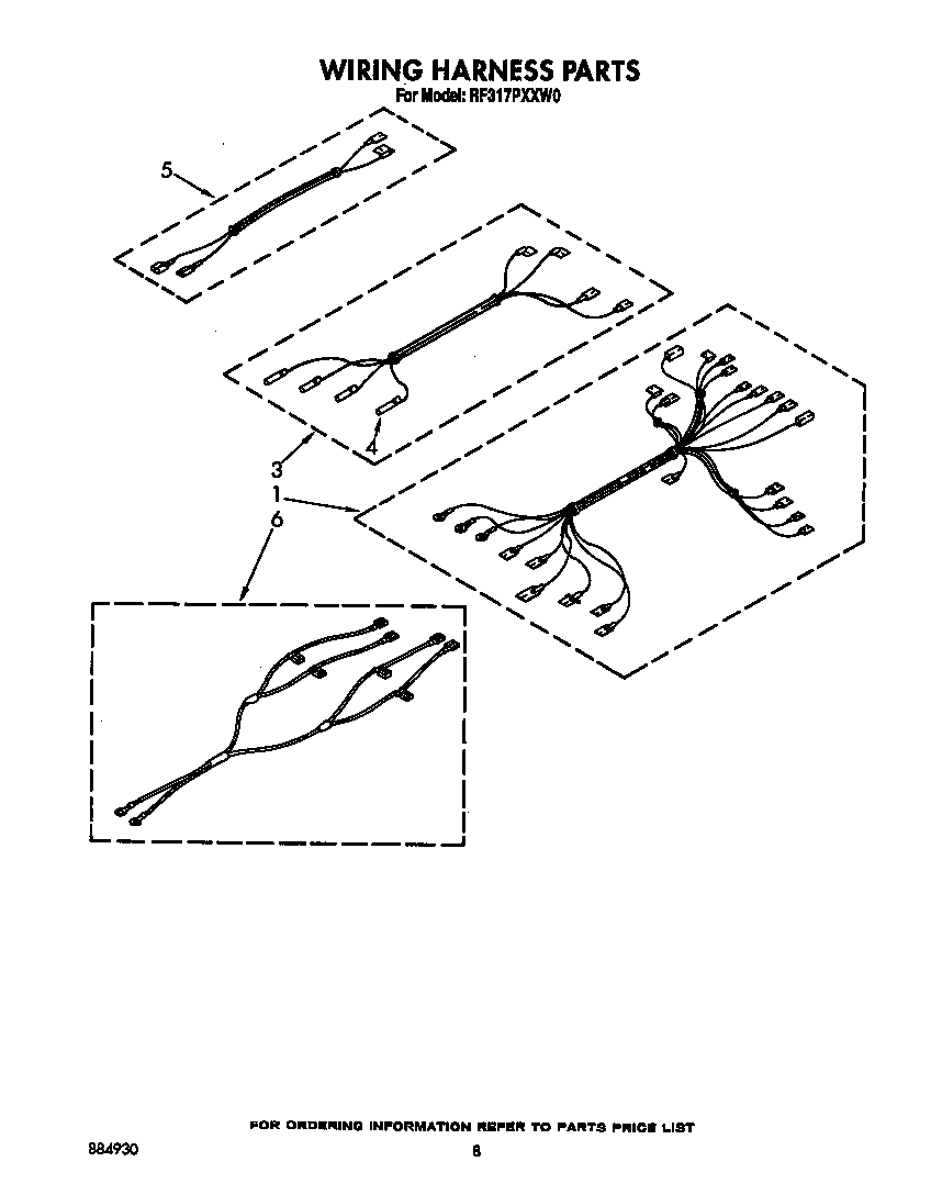 Whirlpool RF317PXXW0 wiring harness diagram