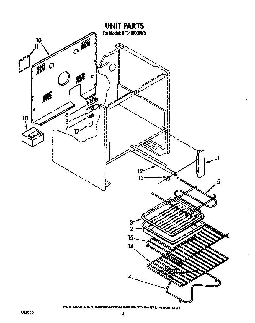 Whirlpool RF316PXXW0 unit diagram