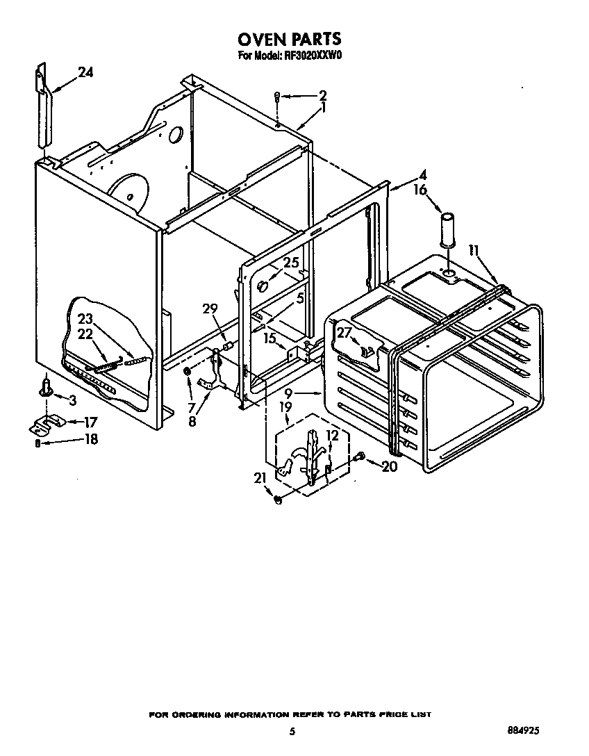 Whirlpool RF3020XXW0 oven diagram