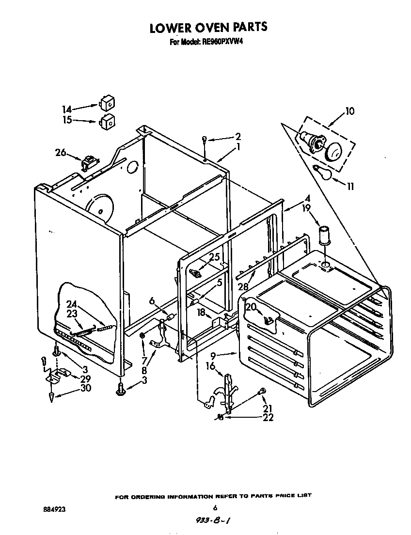 Whirlpool RE960PXVW4 lower oven diagram