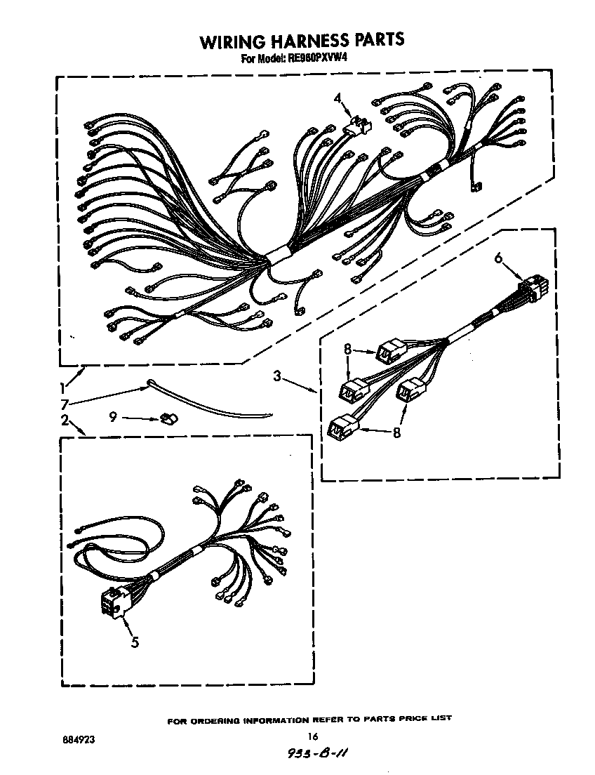 Whirlpool RE960PXVW4 wiring harness diagram