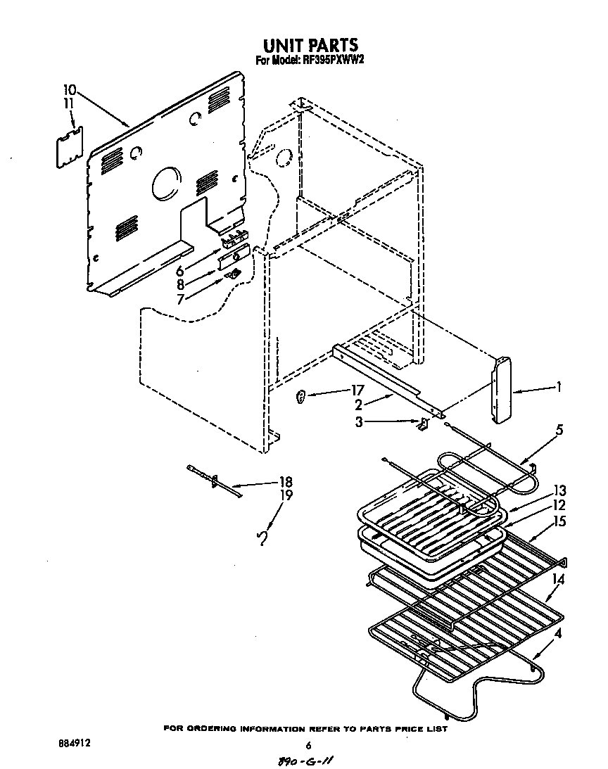 Whirlpool RF395PXWW2 unit diagram