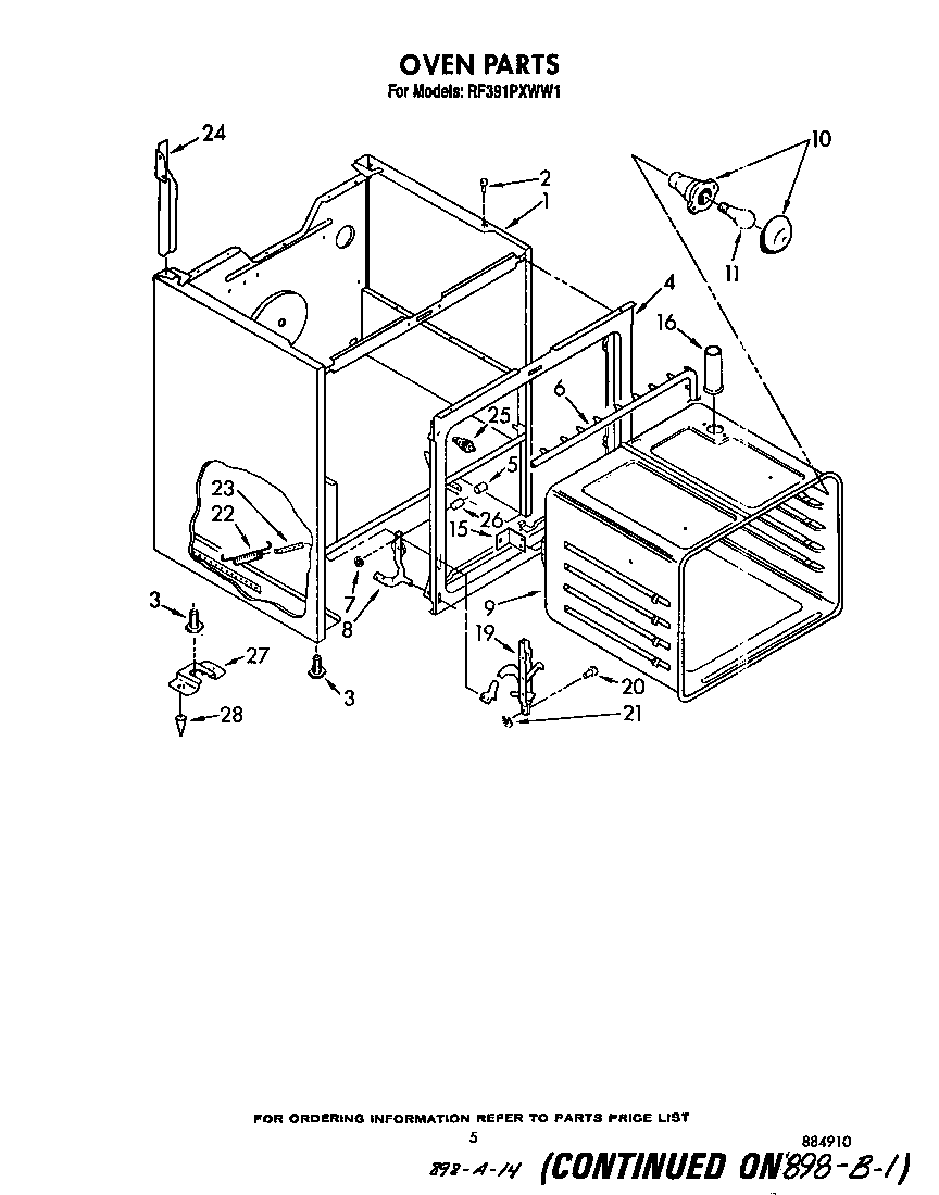 Whirlpool RF391PXWW1 oven diagram