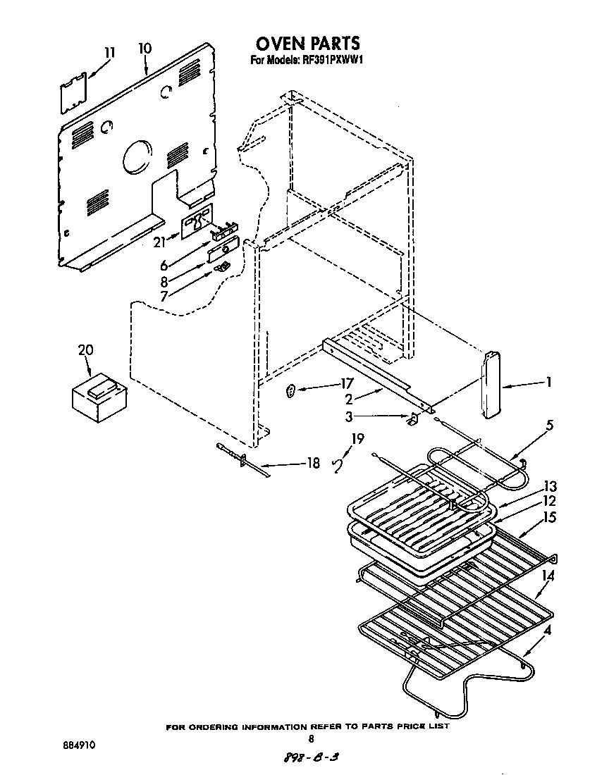 Whirlpool RF391PXWW1 oven (continued) diagram