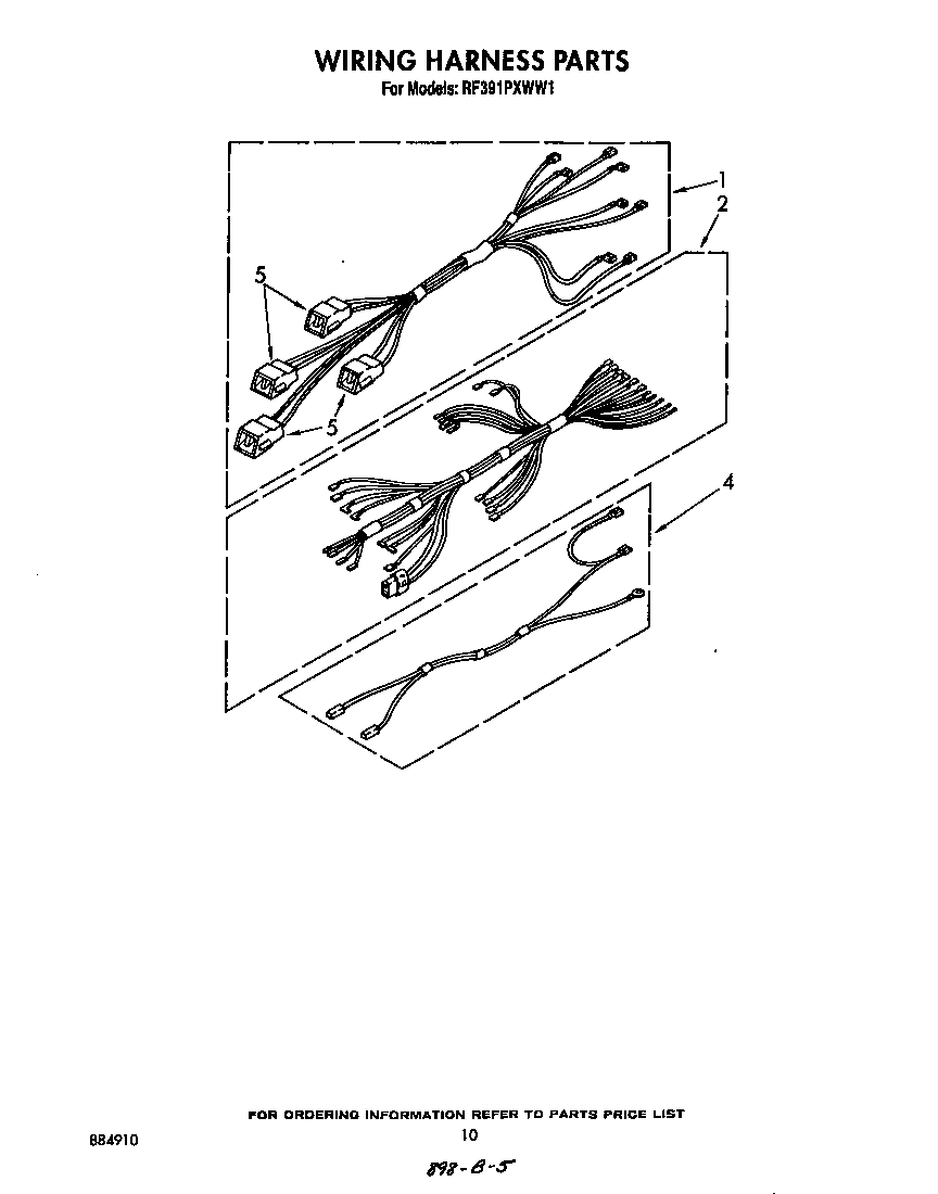 Whirlpool RF391PXWW1 wiring harness diagram
