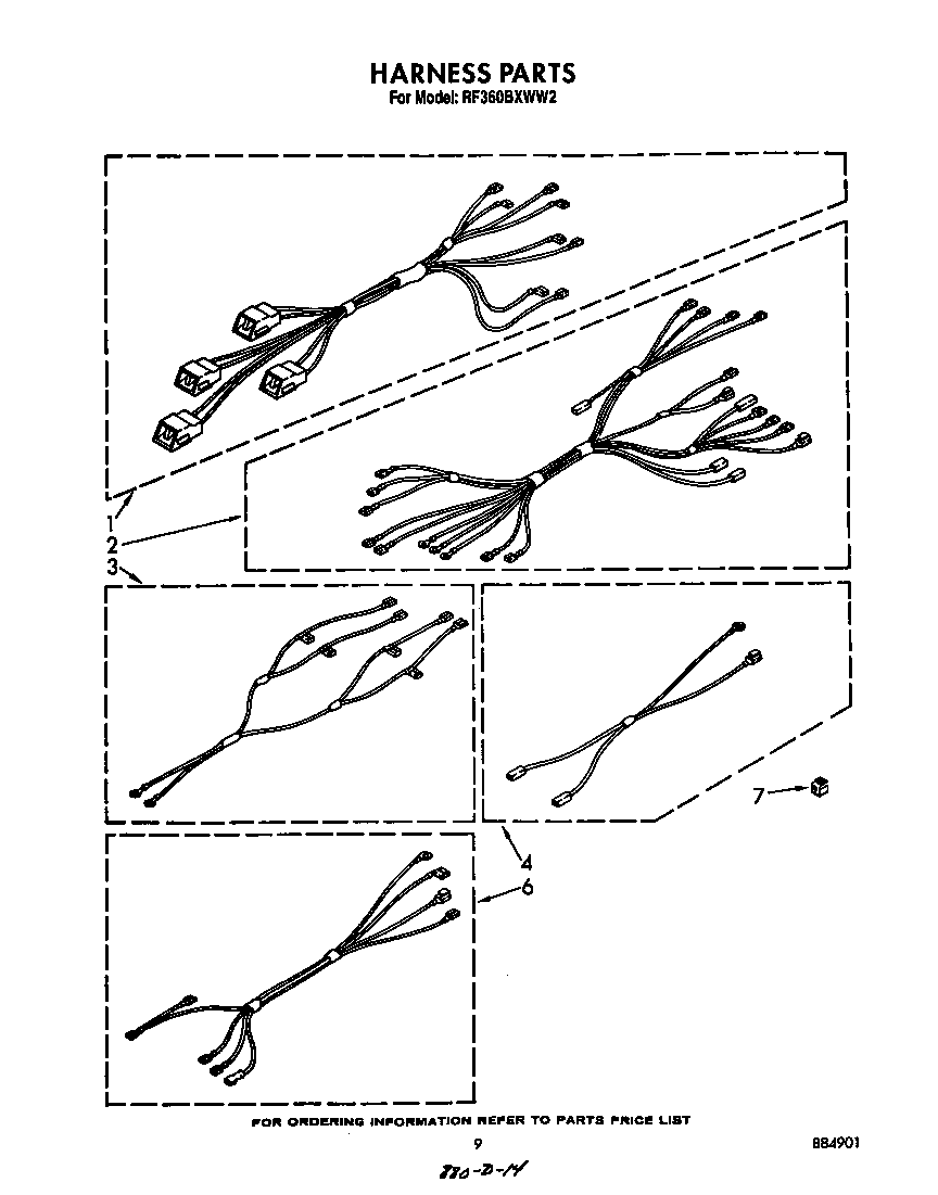 Whirlpool RF360BXWW2 harness diagram
