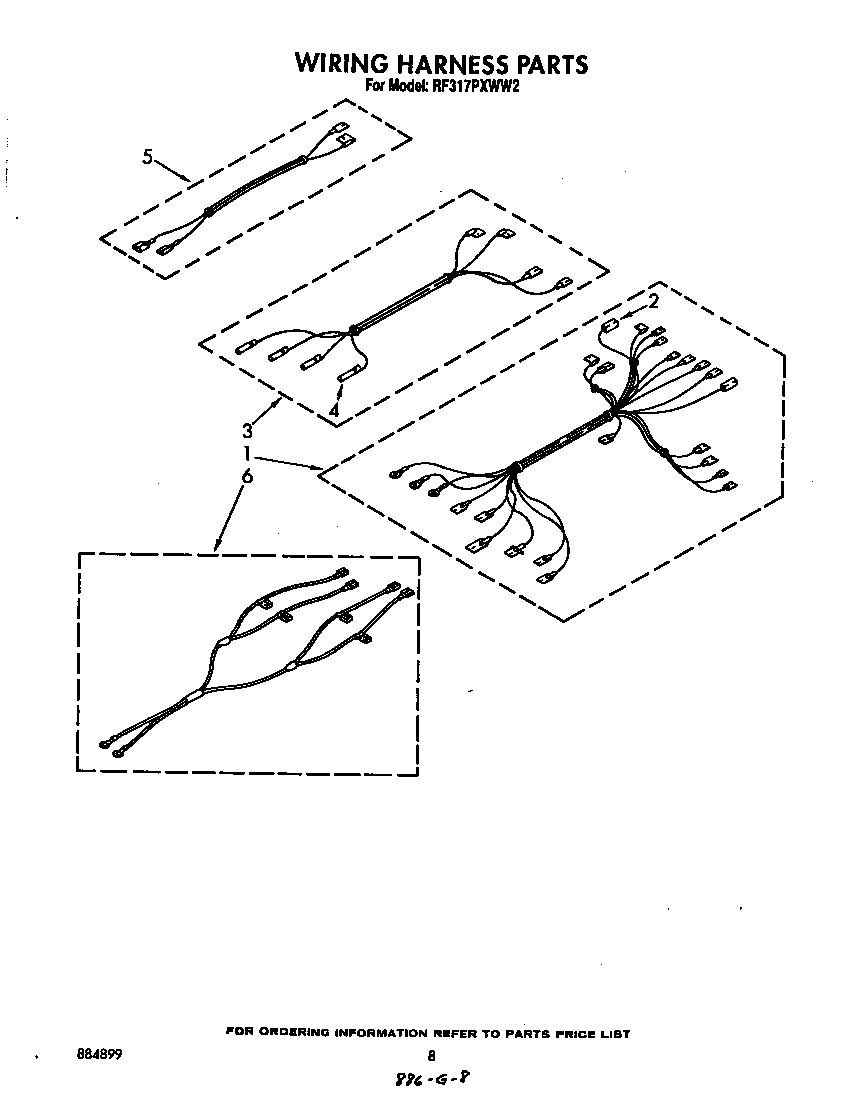 Whirlpool RF317PXWW2 wiring harness diagram