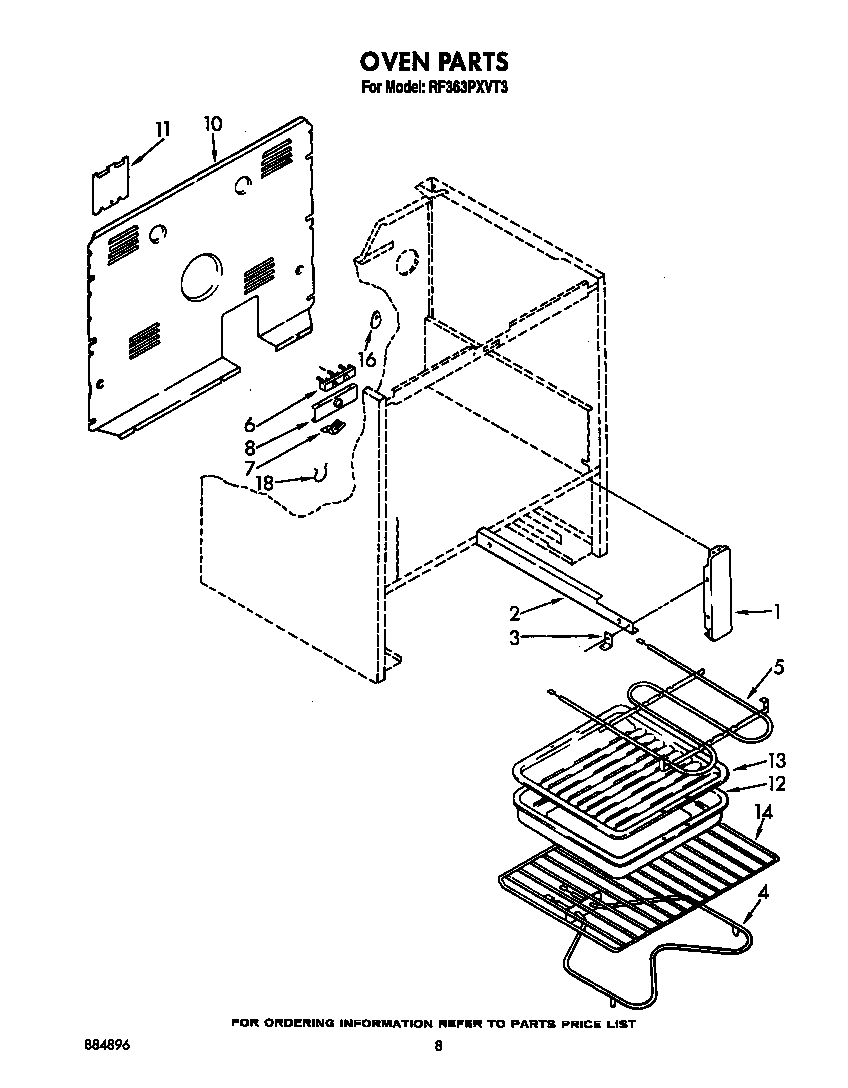 Whirlpool RF363PXVT3 oven (continued) diagram
