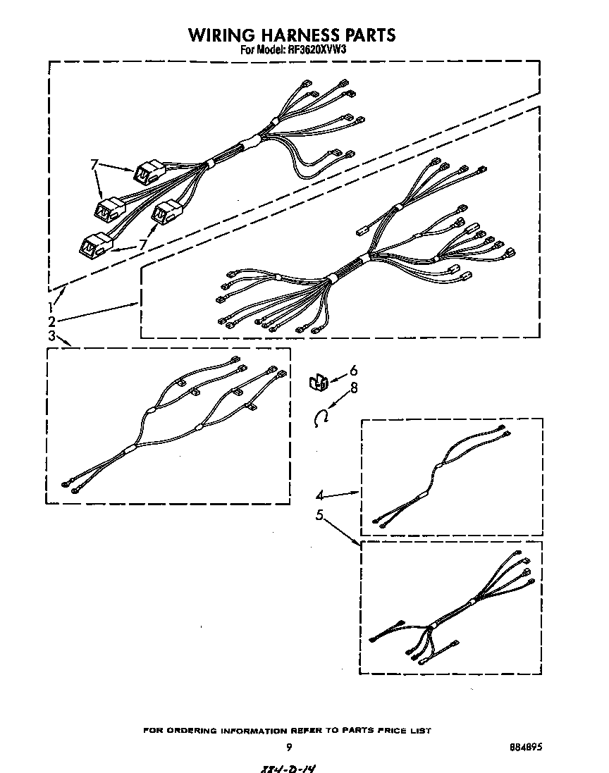 Whirlpool RF3620XVW3 wiring harness diagram