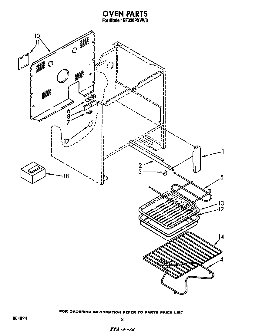 Whirlpool RF330PXVW3 oven (continued) diagram