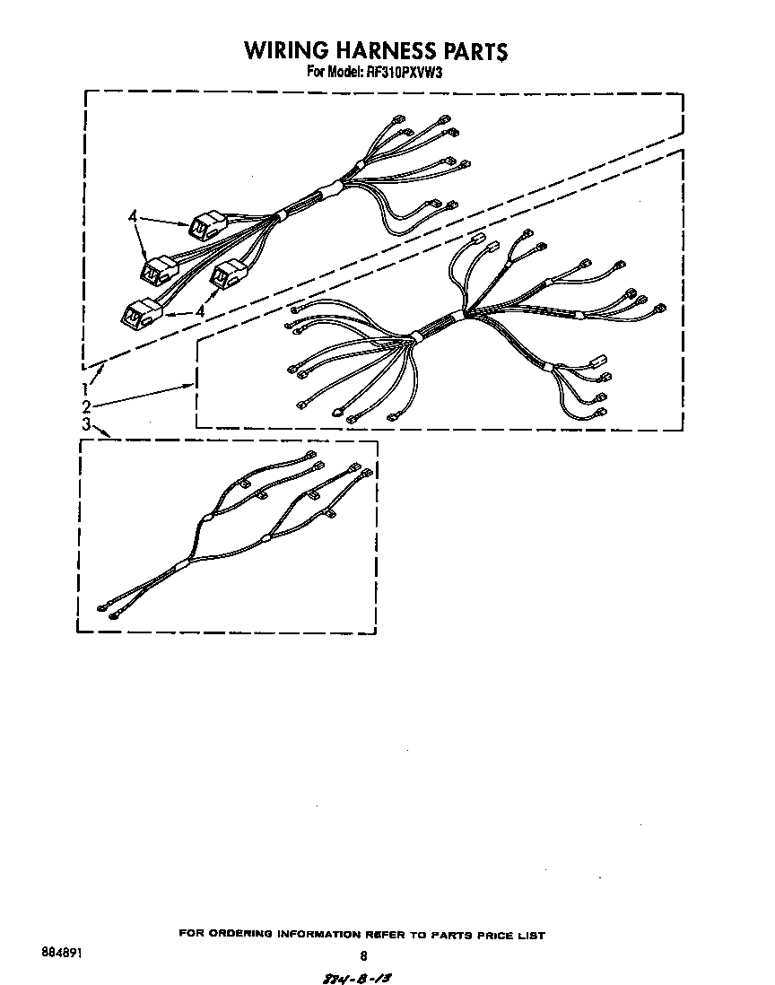 Whirlpool RF310PXVW3 wiring harness diagram