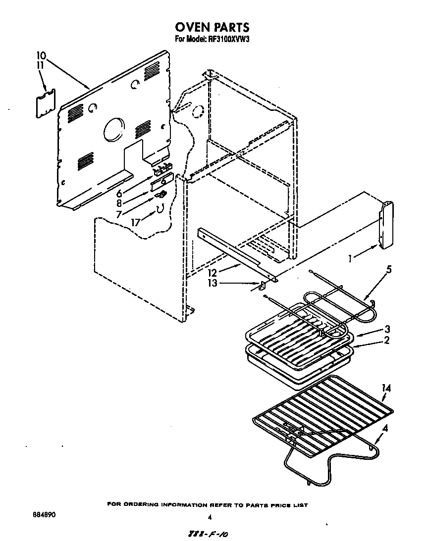 Whirlpool RF3100XVW3 oven diagram