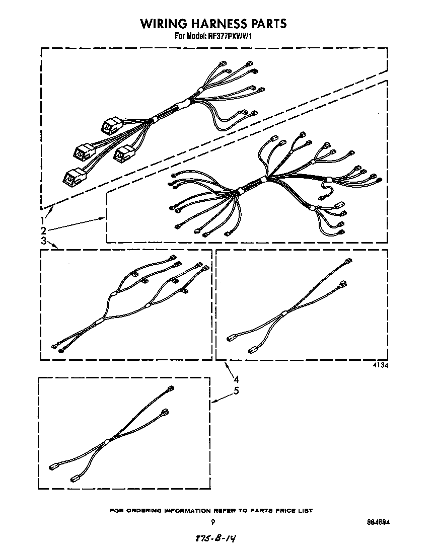 Whirlpool RF377PXWW1 wiring harness diagram
