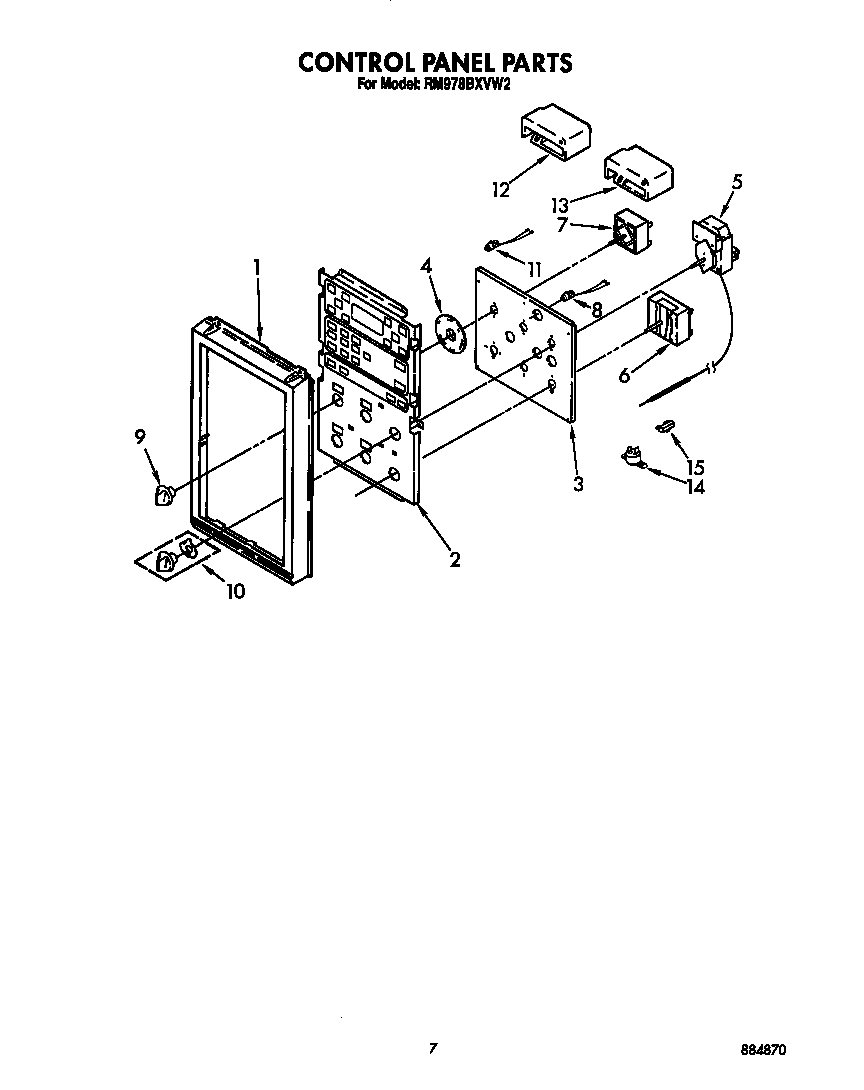 Whirlpool RM978BXVW2 control panel diagram