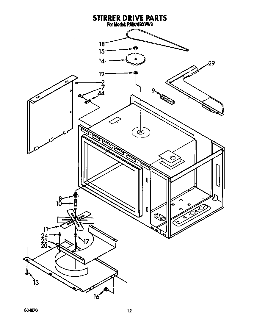 Whirlpool RM978BXVW2 stirrer drive diagram