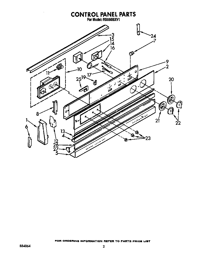 Whirlpool RS660BXV1 control panel diagram