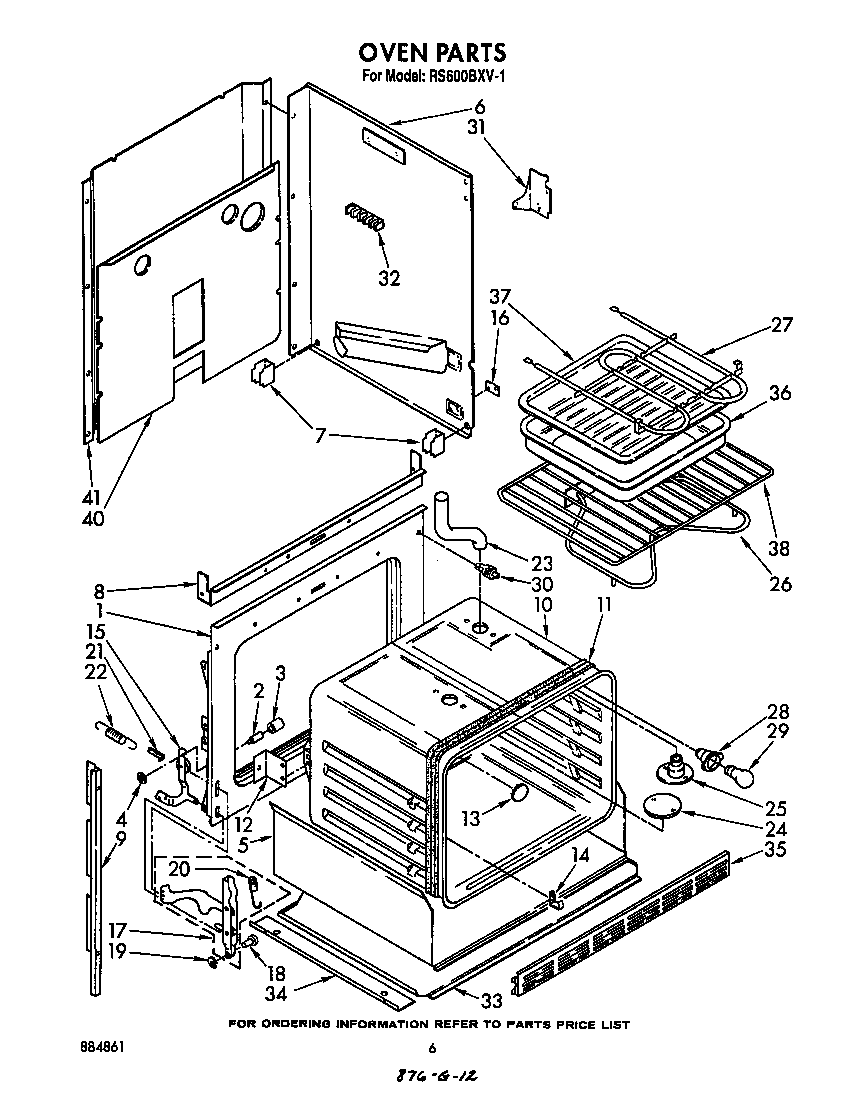 Whirlpool RS600BXV1 oven diagram