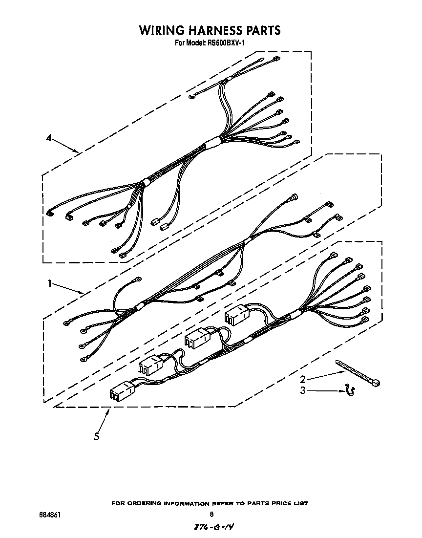 Whirlpool RS600BXV1 wiring harness diagram