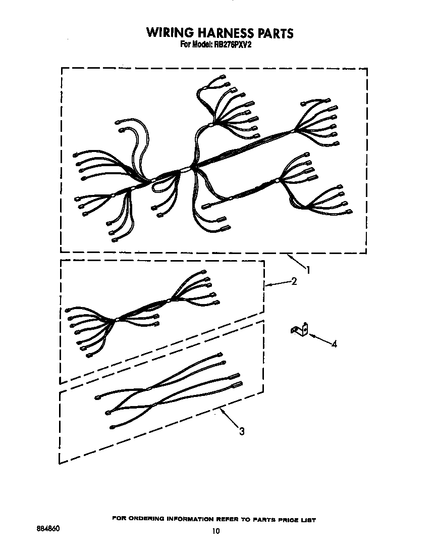Whirlpool RB276PXV2 wiring harness diagram