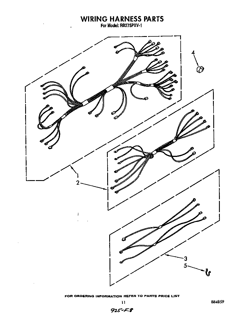 Whirlpool RB275PXV1 wiring harness diagram