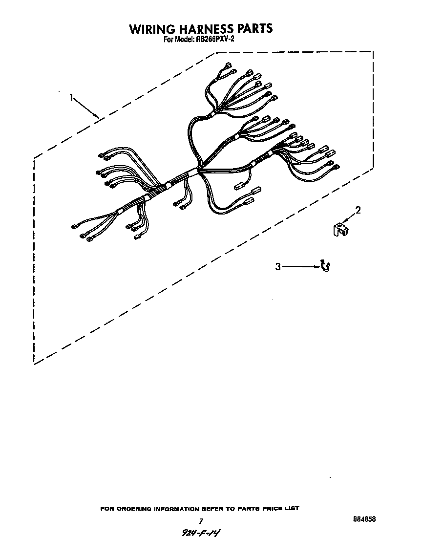 Whirlpool RB266PXV2 wiring harness diagram