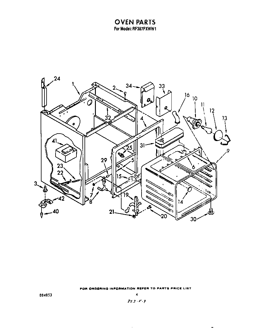 Whirlpool RF387PXWW1 oven diagram
